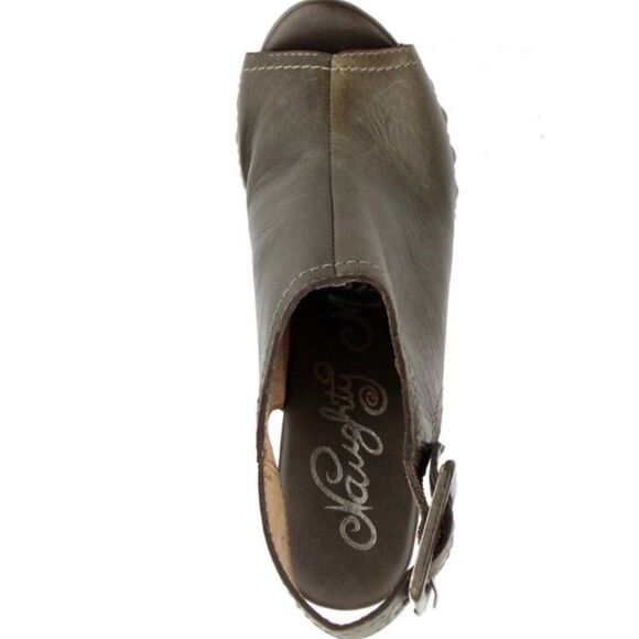 Brown Leather Studded High Heel Clogs Shoes NEW - Picture 5 of 5